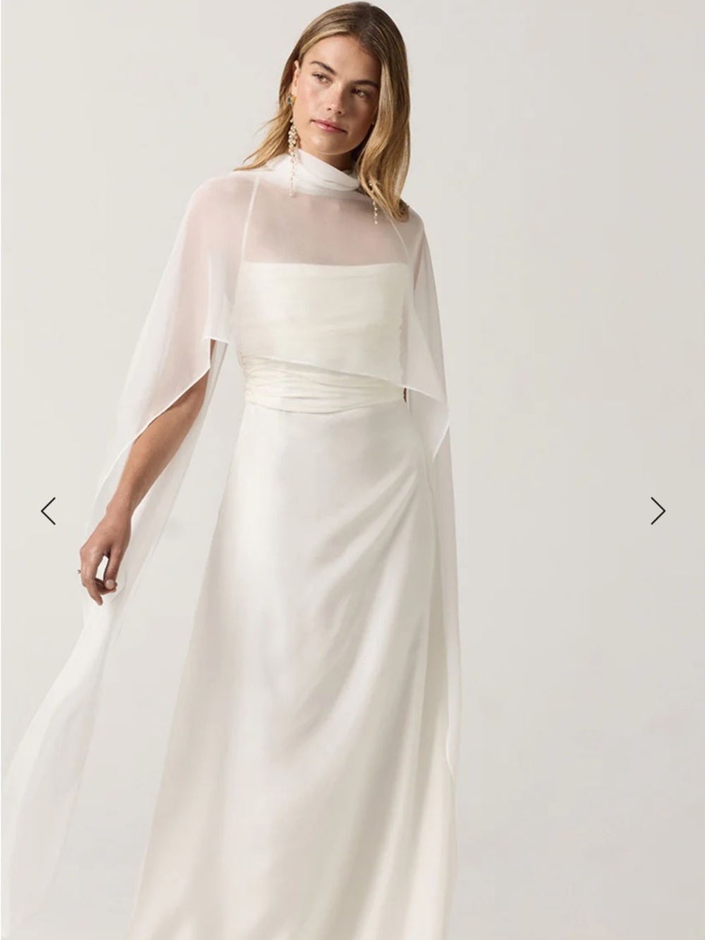 Sheer Ivory Bridal Cape Wrap - Women Accessories Scarves & Wraps